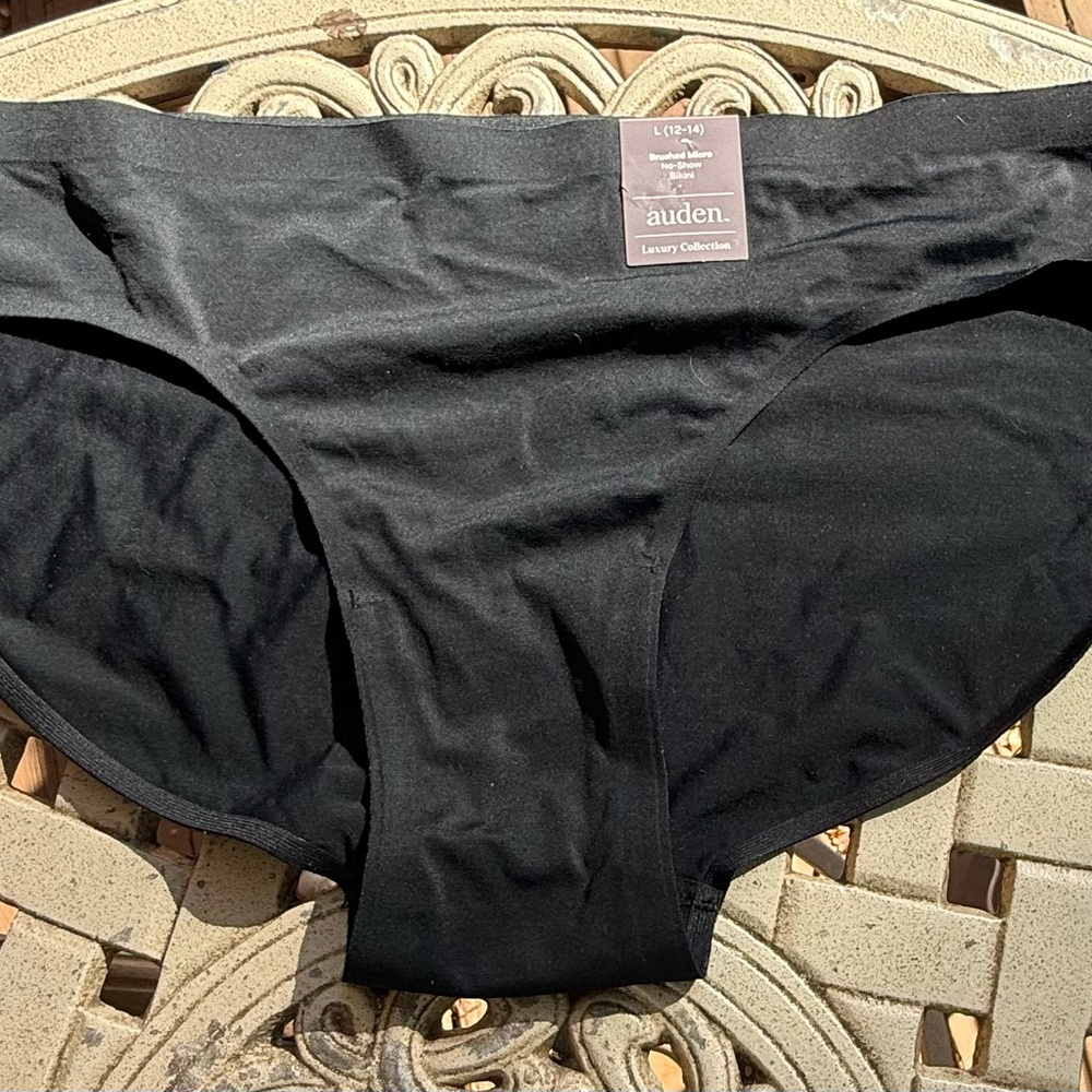 NWT Auden Luxury Black Briefs Women’s Sz L